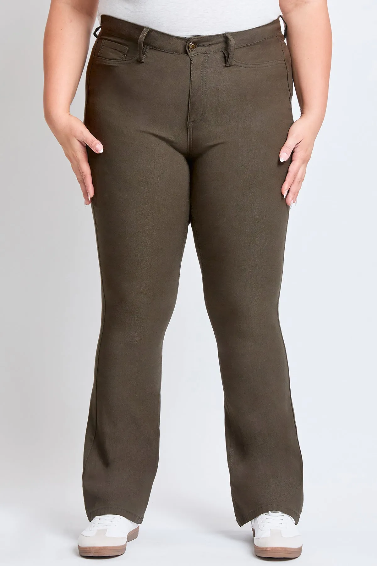 Women´s Plus Size Hyperstretch Flare Pants, Dark Olive