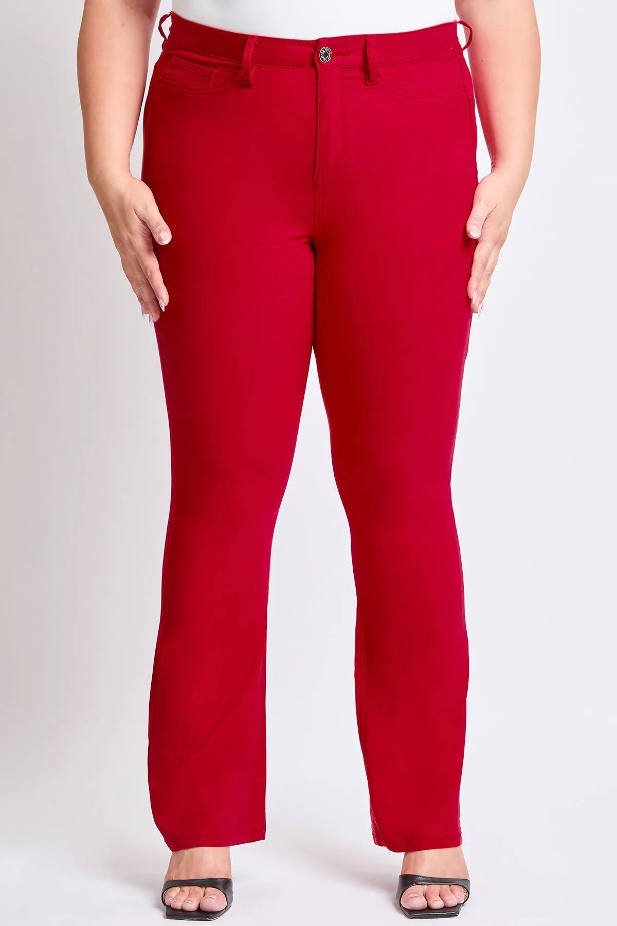 Women´s Plus Size Hyperstretch Flare Pants, Ruby Red