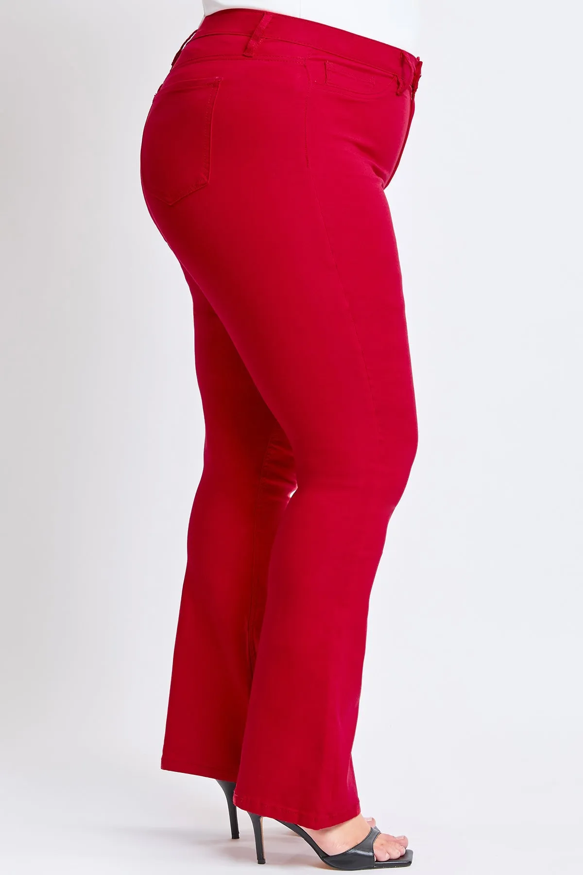 Women´s Plus Size Hyperstretch Flare Pants, Ruby Red