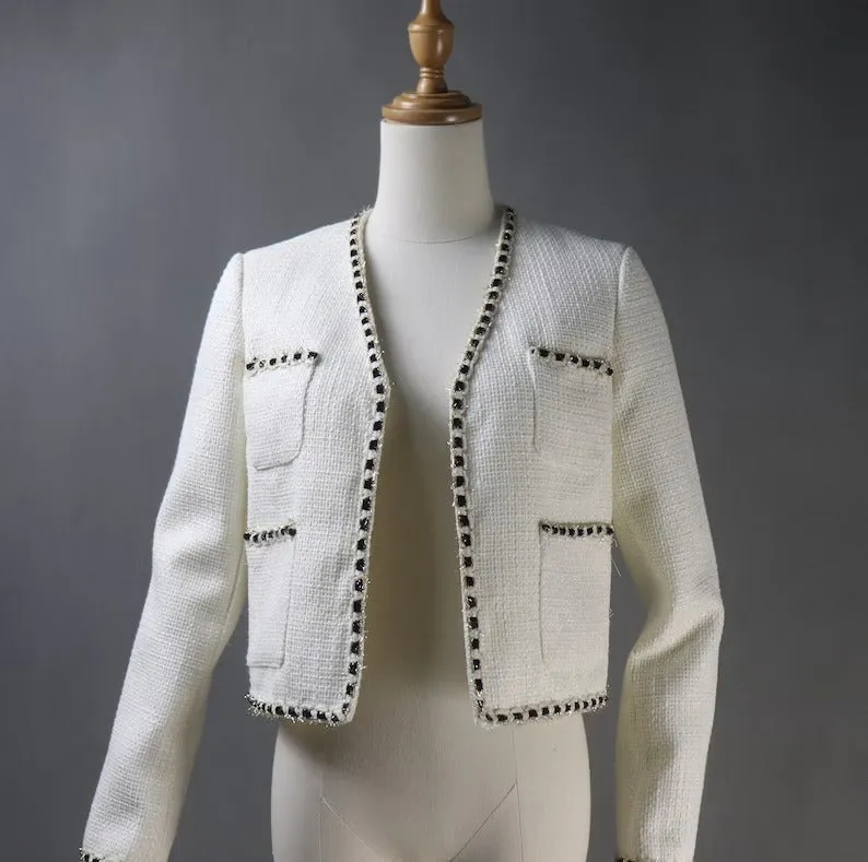 Women's Tailor MADE White Trim Short Suit/Skirt