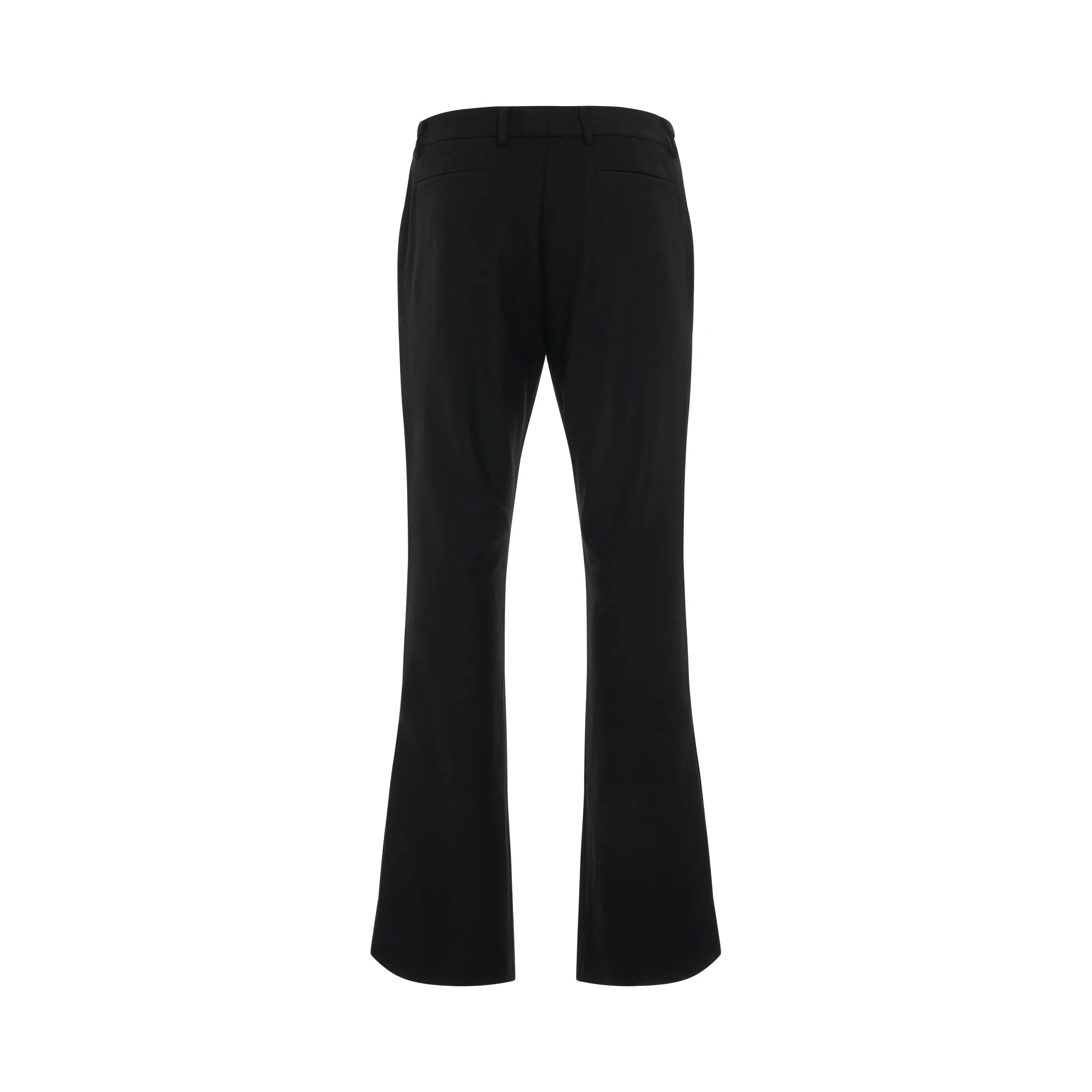 Wool Flannel Flare Pants in Black