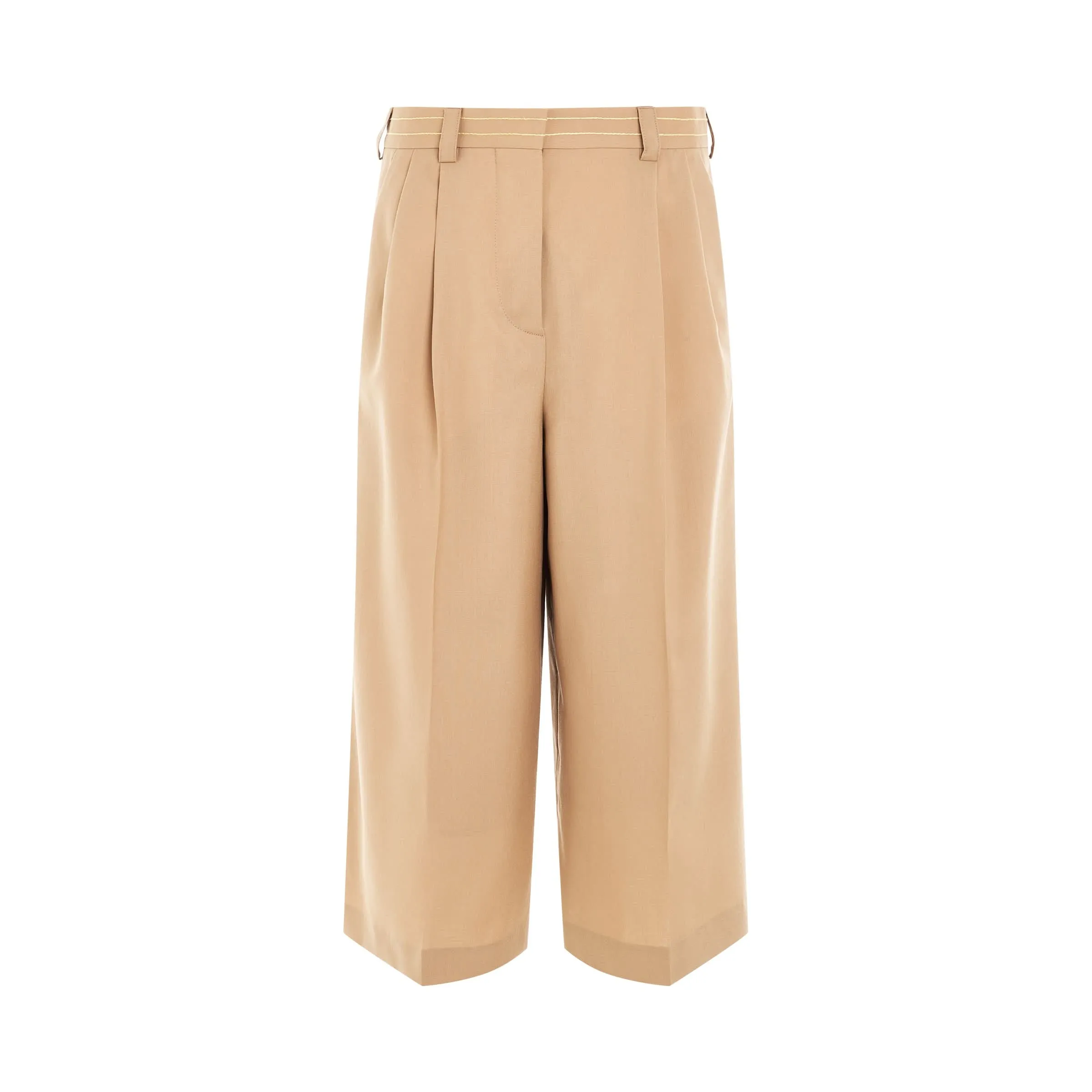 Wool Flared Trouser in Dijon