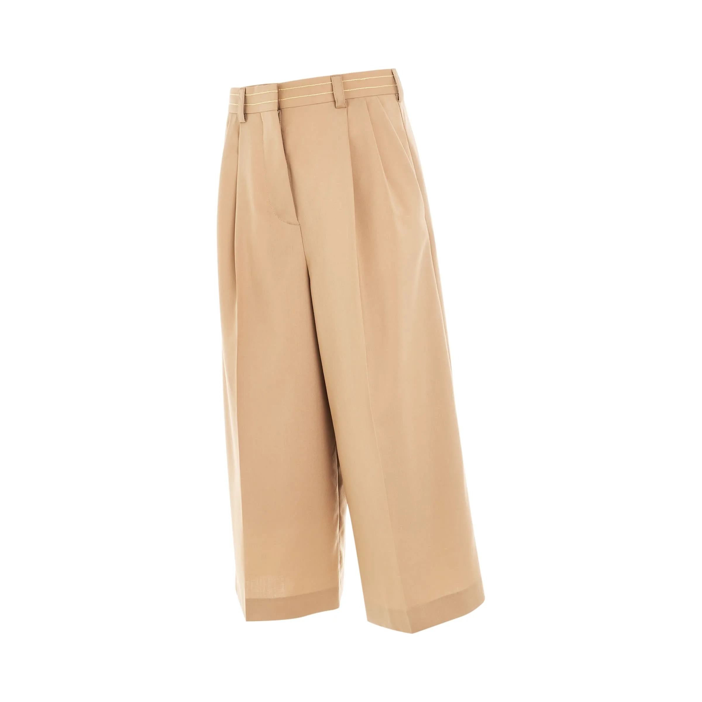 Wool Flared Trouser in Dijon