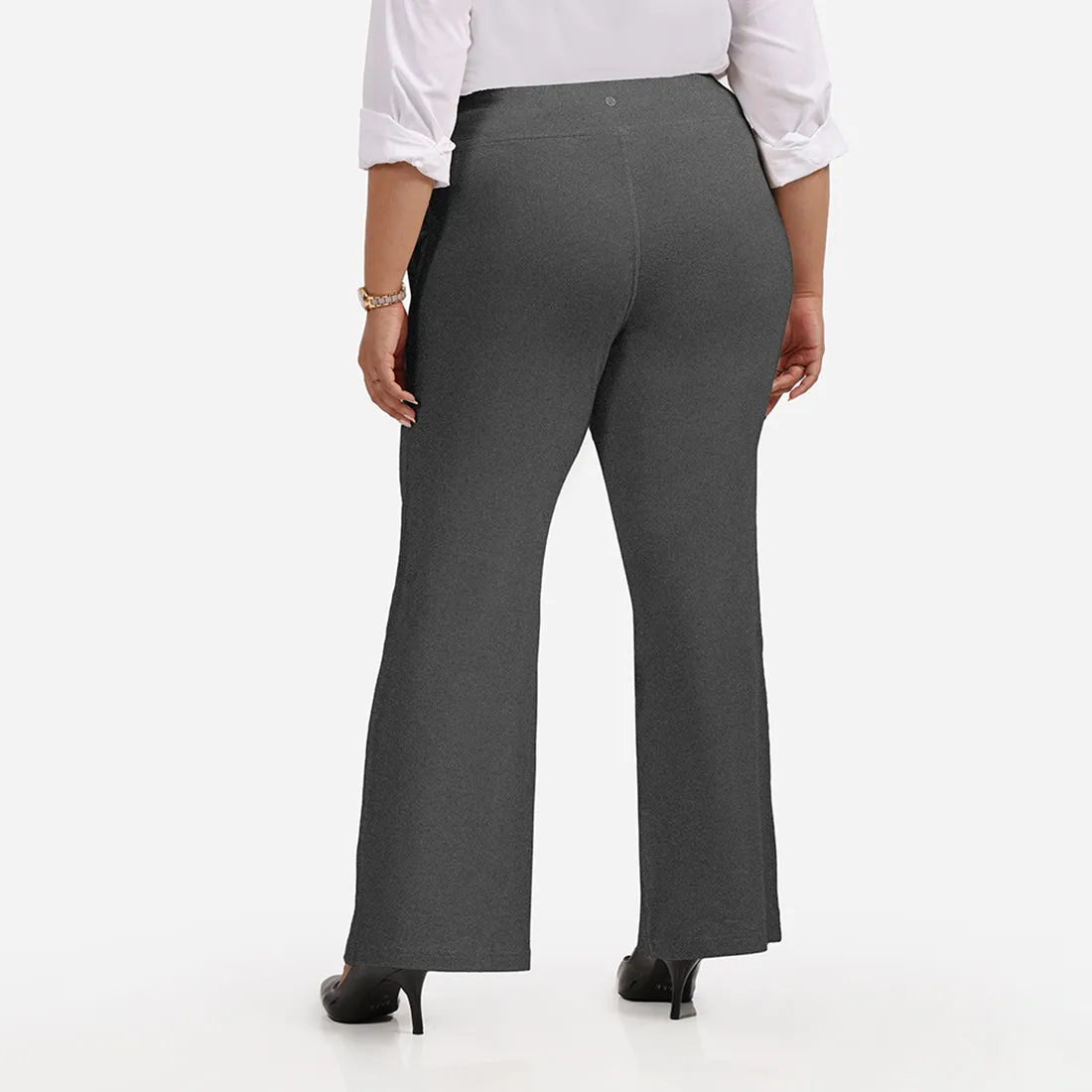 Work-To-Wine Twill Wide Leg Flare Pants