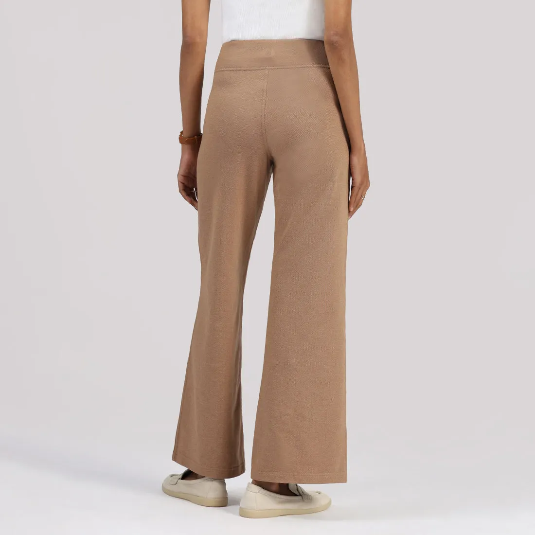 Work-To-Wine Twill Wide Leg Flare Pants