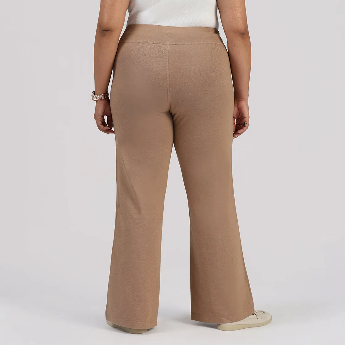 Work-To-Wine Twill Wide Leg Flare Pants