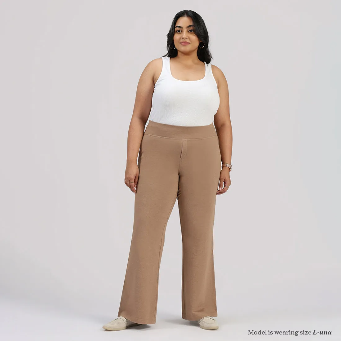 Work-To-Wine Twill Wide Leg Flare Pants