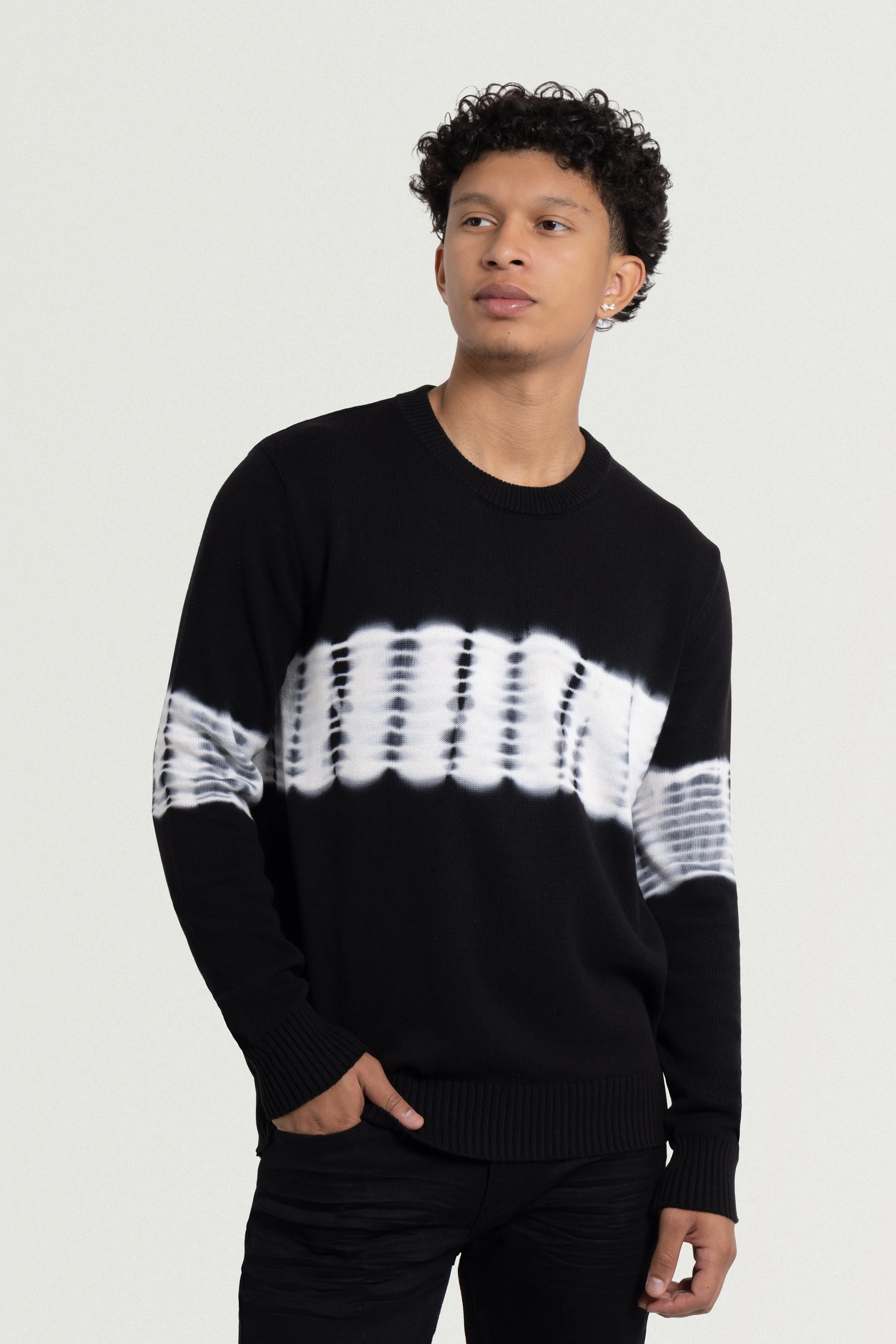 X RAY Men's Crewneck Tie Dye Fashion Sweater