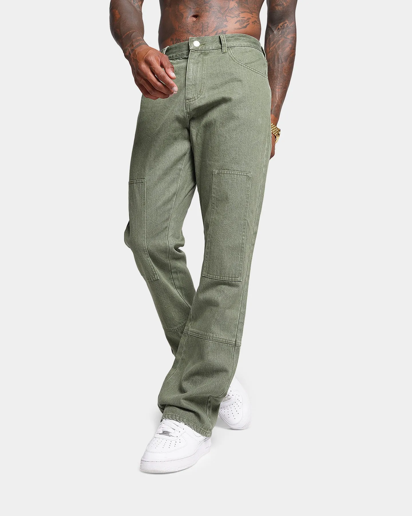 XXIII Oliver Washed Flared Jeans Olive